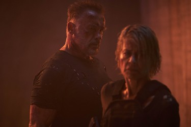 Arnold Schwarzenegger and Linda Hamilton star in Skydance Productions and Paramount Pictures' TERMINATOR: DARK FATE.