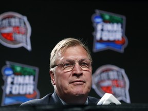 Former NBA player Jack Sikma speaks during a news conference after being named a member of the Naismith Memorial Basketball Hall of Fame class of 2019, Saturday, April 6, 2019, in Minneapolis. (AP Photo)