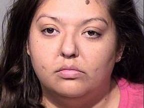 Rebecca Gonzalez allegedly assaulted her seven-year-old son for being a "bad lookout" for his shoplifting grandmother.