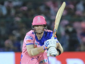 Australia's Steve Smith plays for the Rajasthan Royals in the IPL. (Vishal Bhatnagar/AP)