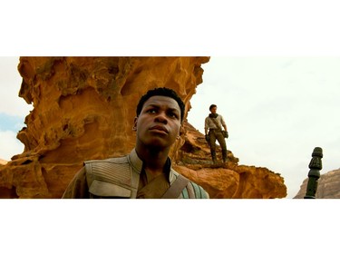 This image released by Lucasfilm Ltd. shows John Boyega as Finn in a scene from "Star Wars: Episode IX."