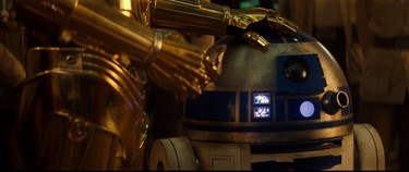R2-D2 with C-3PO (Anthony Daniels)  in STAR WARS:  THE RISE OF SKYWALKER