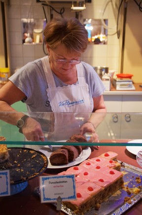 Vienna’s Vollpension (“full pension”) is a “generation” cafe, where retired but still-active grandmothers serve traditional home-baking to those who perhaps miss their own grandmothers. (Peter Neville-Hadley/Horizon Writers’ Group)