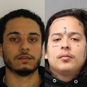 (left) Domenic Lees, 24, of Whitby, and (right) Simon Ho-On, 23, of Toronto, face an assortment of charges stemming from a human trafficking investigation. (Toronto Police handout)