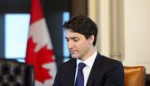 Prime Minister Justin Trudeau meets with Executive Chairman of Stelco Inc. Alan Kestenbaum in his office on Parliament Hill in Ottawa on Thursday, April 11, 2019. (THE CANADIAN PRESS/Sean Kilpatrick)