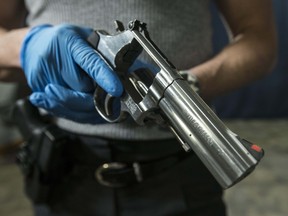 Police show weapons seized by the  Integrated Gun & Gang Task Force  during   Project Kronic raids on Friday June 16, 2017. Craig Robertson/Toronto Sun/Postmedia Network