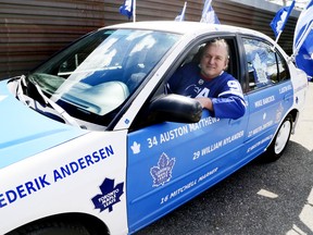 John Velocci has created a  "Leafs" car just in time for the playoffs on Wednesday April 10, 2019. Veronica Henri/Toronto Sun/Postmedia Network