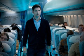 Adam Scott plays Justin Sanderson in the “Nightmare at 30,000 Feet” episode of “The Twilight Zone.” Robert Falconer, CBS