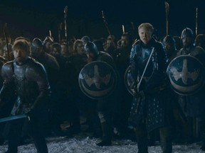 Nikolaj Coster-Waldau as Jaime Lannister and Gwendoline Christie as Brienne of Tarth in HBO's "Game of Thrones." HBO.