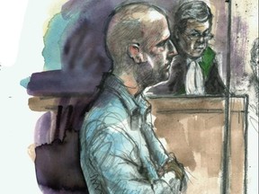 A court sketch of Bartosz Gajewski. (Pam Davies)