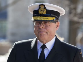 Vice Admiral Mark Norman arrives at the Ottawa Courthouse on April 17, 2019.
