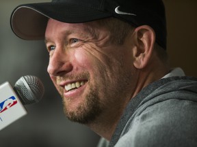 Toronto Raptors head coach Nick Nurse talks during media availability on Monday. (ERNEST DOROSZUK/Toronto Sun)