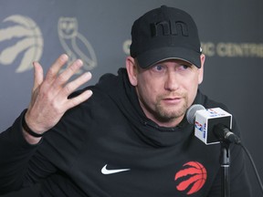 Toronto Raptors head coach Nick Nurse after practice in on Monday Craig Robertson/Toronto Sun/Postmedia Network