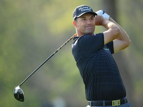 Padraig Harrington of Ireland plays the 11th tee during the second round of the 2019 PGA Championship at the Bethpage Black course on May 17, 2019 in Farmingdale, New York.