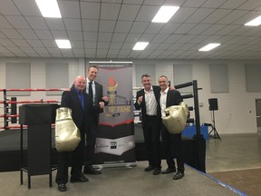 From left, Steve Buffery, Mark Simmons, Mike Strange and Remo DiCarlo were among those inducted into the Ontario Boxing Hall of Fame on Saturday.