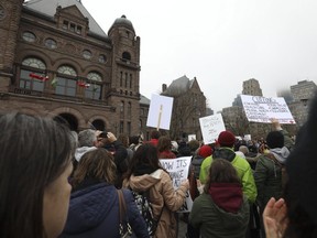 Various groups protested at a May Day rally at Queens Park on May 1, 2019. (Jack Boland, Toronto Sun)
