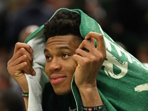 Giannis Antetokounmpo and the Milwaukee Bucks take on the Raptors in the Eastern Conference final. (GETTY IMAGES)