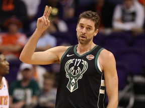 Milwaukee Bucks' Pau Gasol is out with a foot injury. (GETTY IMAGES)