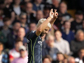 Manchester City stirker Sergio Aguero is our player of the year. (GETTY IMAGES)