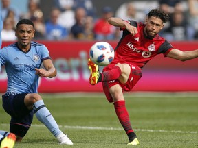 Toronto FC midfielder Jonathan Osorio has been bothered by a hip/groin issue. (THE CANADIAN PRESS)