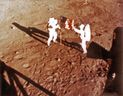 Auf diesem Aktenfoto vom 20. Juli 1969 sind die US-Astronauten Neil Armstrong und 