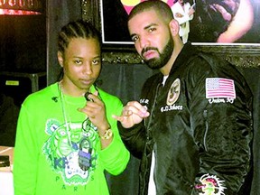 Pressa (left) toured with Drake while on bail for a kidnapping charge. The charge was dismissed.