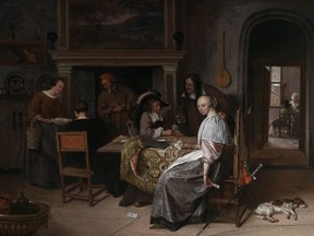 Jan Steen's painting:  An Elegant Company Playing Cards