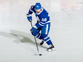 The Marlies’ Michael Carcone scored the game-winning goal in overtime last night against Charlotte to win 4-3 and knot the series up at two games apiece. (Submitted photo)