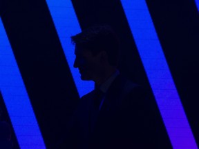 Canadian Prime Minister Justin Trudeau leaves the stage after delivering a speech at the Viva Technology conference in Paris, Thursday May 16, 2019. THE CANADIAN PRESS/Adrian Wyld ORG XMIT: ajw105
