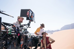 Director Guy Ritchie and Mena Massoud on the set of Disney’s “Aladdin.”