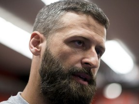 B.C. Lions quarterback Mike Reilly attends a media availability at the teams training facility in Surrey, B.C., Tuesday, May 14, 2019.