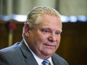 Ontario Premier Doug Ford during a one on one interview with the Toronto Sun at his office at Queen's Park in Toronto, Ont., on Wednesday, May 22, 2019. (Ernest Doroszuk/Toronto Sun/Postmedia)