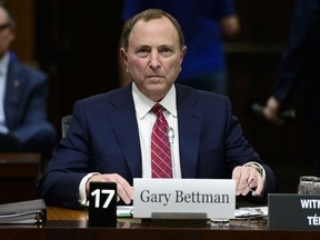 NHL commissioner Gary Bettman appears before the Commons Subcommittee on Sports-Related Concussions on Parliament Hill in Ottawa on Wednesday, May 1, 2019.