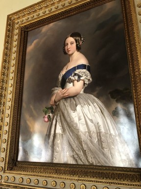 Portrait of the young Queen Victoria in the dining room at Osborne House. Prince Albert designed Osborne as a summer home for their family. Now it’s open to the public.