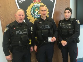 Staff Sgt. Chris Lawson, Const. Chris Peters and Const. Amanda Allsop