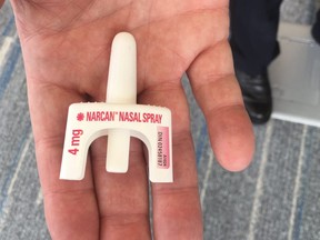 Naloxone spray, used by Halton Police