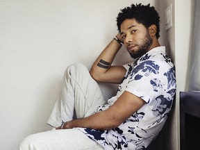 A March 6, 2018 file photo shows actor-singer Jussie Smollett, from the Fox series, "Empire," posing for a portrait in New York.