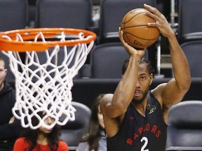 Kawhi Leonard practises ahead of Game 1 of the NBA Finals. JACK BOLAND/TORONTO SUN