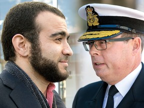 Omar Khadr (left) and Vice-Admiral Mark Norman (right).