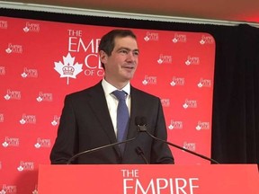 Peter Luongo, managing director of Rothmans, Benson & Hedges Inc. (RBH), launched the week-long Unsmoke Canada campaign at an Empire Club of Canada luncheon. (Jane Stevenson, Toronto Sun)