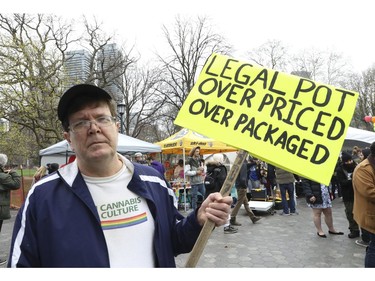 Rusty makes a statement at the Global Marijuana March Toronto took place at the top of Queens Park Circle  - with pop-up vendors and cannabis users - before heading north to Bloor St.W. with about 500 participants   on Saturday May 4, 2019. Jack Boland/Toronto Sun/Postmedia Network