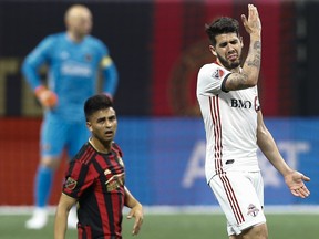 Atlanta United sucessfully neutralized Toronto FC midfielder Alejandro Pozuelo (right) en route to a 2-0 win Wednesday. You can bet Philadelphia will try the same thing today at BMO. (AP)