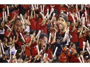 Raptors fans on a free throw during the first half  in Toronto, Ont. on Saturday May 25, 2019. Jack Boland/Toronto Sun/Postmedia Network