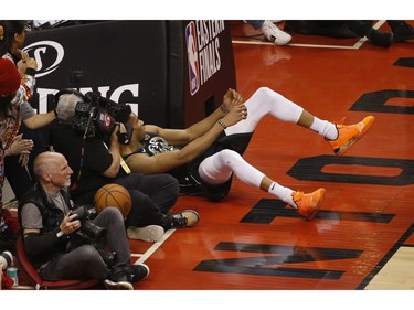 Milwaukee Bucks Giannis Antetokounmpo PF (34) goes out of bounds during the first half  in Toronto, Ont. on Saturday May 25, 2019. Jack Boland/Toronto Sun/Postmedia Network