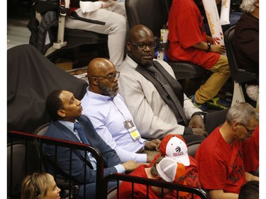 Shaq in the crowd with the TNT staff during the first half  in Toronto, Ont. on Saturday May 25, 2019. Jack Boland/Toronto Sun/Postmedia Network