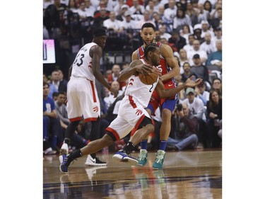 Toronto Raptors Kawhi Leonard SF (2) during the first half in Toronto, Ont. on Sunday May 12, 2019. Jack Boland/Toronto Sun/Postmedia Network