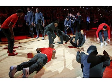 Toronto Raptors Kyle Lowry G (7)  heads out onto the court during pre-game introductionsin Toronto, Ont. on Sunday May 19, 2019. Jack Boland/Toronto Sun/Postmedia Network