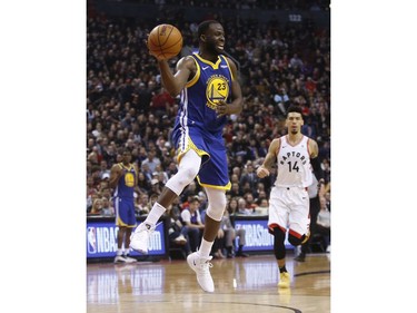Golden State Warriors Draymond Green PF (23) looks to pass off during the third quarter in Toronto, Ont. on Thursday May 30, 2019. Jack Boland/Toronto Sun/Postmedia Network