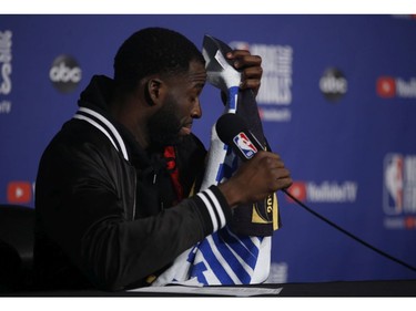 Golden State Warriors Draymond Green  speaks to the media at the after game press conferences  in Toronto, Ont. on Friday May 31, 2019. Jack Boland/Toronto Sun/Postmedia Network