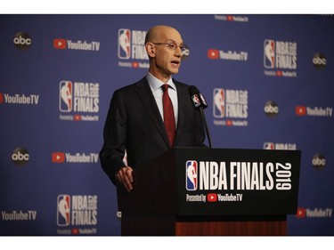 NBA Commissioner Adam Silver speaks to the media in Toronto, Ont. on Thursday May 30, 2019. Jack Boland/Toronto Sun/Postmedia Network